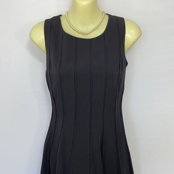 Calvin Klein Dress Black Cocktail Midi Length Elegant Excellent Sz 4 - Picture 5 of 9